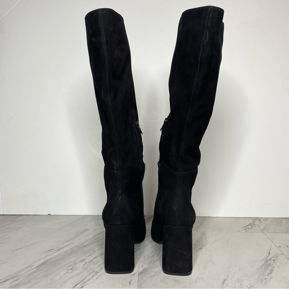 Steve Madden Ninny Black Nubuck Tall Heeled Boot 10M - Picture 3 of 13
